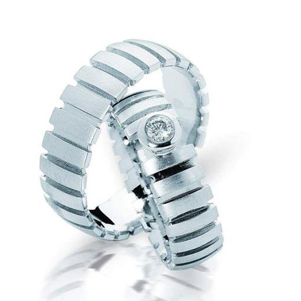 Обручальные кольца парные с бриллиантом, серии "Twin set", артикул R-ТС 3224-0,2