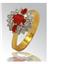 Кольцо золотое с бриллиантами и рубинами 750 пробы, артикул R-108-795, цена 37 721,00 ₽