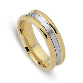 Обручальное кольцо из двухцветного золота 585 пробы, артикул R-ДК 034