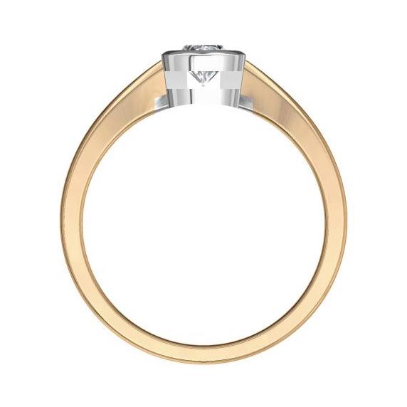 Кольцо с 1 бриллиантом 0,25 ct 4/5  из белого и розового золота 585°