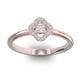 Помолвочное кольцо с 1 бриллиантом 0,1 ct 4/5  и 16 бриллиантами 0,05 ct 4/5 из розового золота 585°