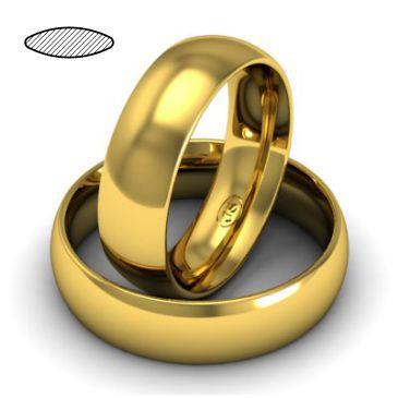 Обручальное кольцо классическое из желтого золота, ширина 6 мм, комфортная посадка, артикул R-W665Y