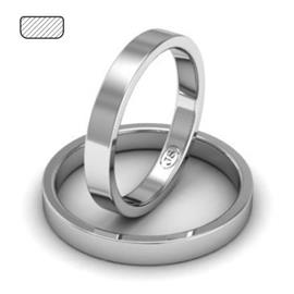 Обручальное кольцо классическое из белого золота, ширина 3 мм, артикул R-W135W