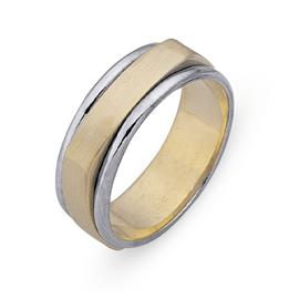 Обручальное кольцо из двухцветного золота 585 пробы, артикул R-СЕ040
