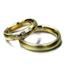 Обручальные кольца парные с бриллиантами из золота 585 пробы, артикул R-ТС 26, цена 73 988,40 ₽