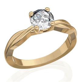 Кольцо с 1 бриллиантом 0,6 ct 4/5  из розового золота 585°, артикул R-D43768-3