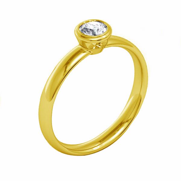 Помолвочное кольцо из жёлтого золота 585°  с 1  бриллиантом 0,19 ct 3/5, артикул R-НП 061-1
