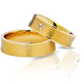 Обручальные кольца парные из золота 585 пробы серии "Twin Set", артикул R-ТС 1703