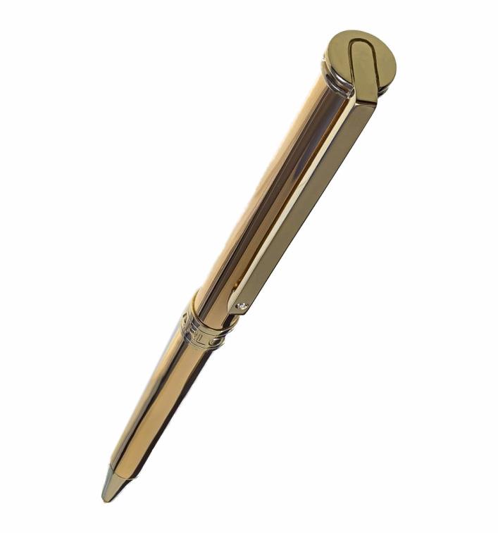 Подарочная ручка из розового и белого золота 585 пробы с 1 бриллиантом , артикул R-r7