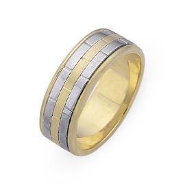 Обручальное кольцо из двухцветного золота 585 пробы, артикул R-СЕ017