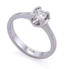 Помолвочное кольцо с 1 бриллиантом 0,50 карат белое золото 585° сертификат GIA, артикул R-ЯК045
