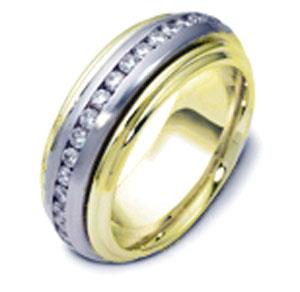 Обручальное кольцо с бриллиантами из золота 585 пробы с бриллиантами, артикул R-1222