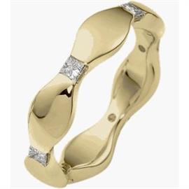 Обручальное кольцо с бриллиантами из золота 585 пробы, артикул R-2201-1