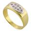 Мужское кольцо из желтого и белого золота 585 пробы с 8 бриллиантами 0,11 карат, артикул R-300-791, цена 12 826,00 ₽