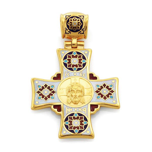 Крестик нательный православный  Нерукотворный образ Иисуса Христа, святой Николай Чудотворец