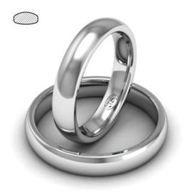 Обручальное кольцо классическое из белого золота, ширина 4 мм, комфортная посадка, артикул R-W545W