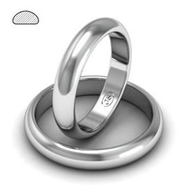 Обручальное кольцо классическое из белого золота, ширина 4 мм, артикул R-W245W