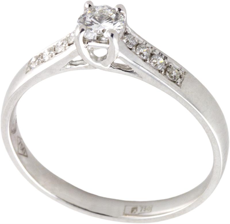 Помолвочное кольцо из белого золота с бриллиантами 0,34 карат, артикул R-НП 056