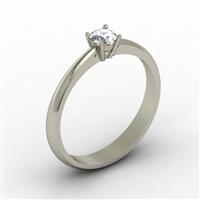 Помолвочное кольцо  с 1 бриллиантом 0,30 ct 4/4  белое золото
