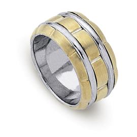 Обручальное кольцо из двухцветного золота 585 пробы, артикул R-ДК 006