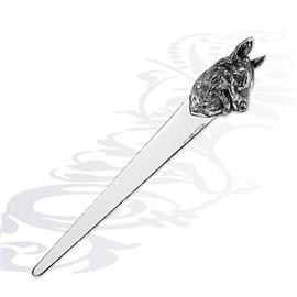 Серебряный нож для бумаги собака, артикул R-0160195A