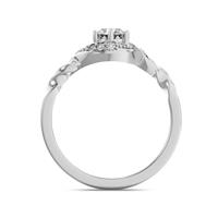 Помолвочное кольцо с 1 бриллиантом 0,35 ct 4/5  и 6 бриллиантами 0,05 ct 4/5 из белого золота 585°