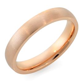 Обручальное кольцо классическое  с матовой поверхностью из розового золота, ширина 4 мм, комфортная посадка, артикул R-W345R-m