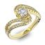 Помолвочное кольцо с 1 бриллиантом 0,45 ct 4/5  и 48 бриллиантами 0,38 ct 4/5 из желтого золота 585°, артикул R-D42599-1, цена 193 639,96 ₽