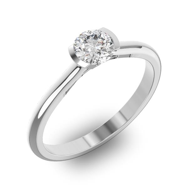 Помолвочное кольцо 1 бриллиантом 0,55 ct 4/5 из белого золота 585°