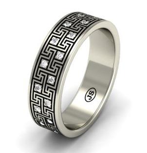Эксклюзивное обручальное кольцо ручной работы из  коллекции "Илиада", артикул R-MD76649