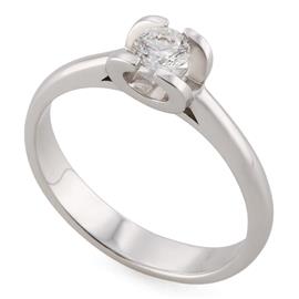 Помолвочное кольцо из белого золота 750 пробы с 1 бриллиантом 0,25 карат, артикул R-ЯК044