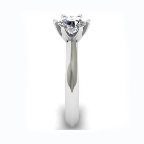 Помолвочное кольцо с 1 бриллиантом 0,50 ct 4/5  из белого золота 585°