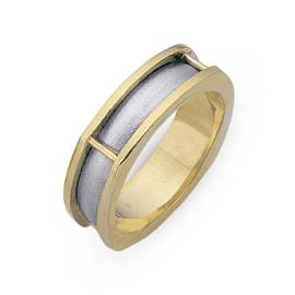 Обручальное кольцо из двухцветного золота 585 пробы, артикул R-СЕ015