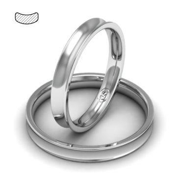 Обручальное кольцо классическое из белого золота, ширина 3 мм, комфортная посадка, артикул R-W835W