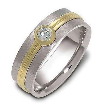 Обручальное кольцо с бриллиантом из золота 750 пробы