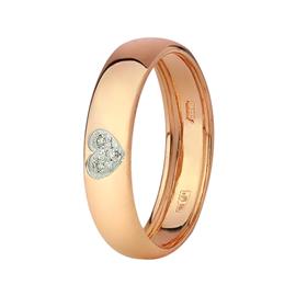 Обручальное кольцо с 3 бриллиантами 0,010 ct 4/5 из розового золота, артикул R-12002