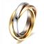 Обручальное кольцо дизайнерское из желтого, белого и розового золота, комфортная посадка, артикул R-AL2320, цена 53 820,00 ₽