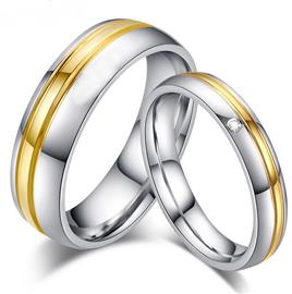 Обручальные кольца парные с бриллиантами из золота 585 пробы, артикул R-ТС AL2305