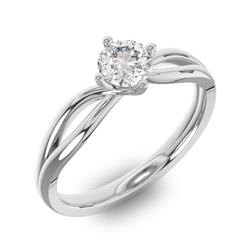 Помолвочное кольцо 1 бриллиантом 0,50 ct 4/5 из белого золота 585°, артикул R-D35946-2