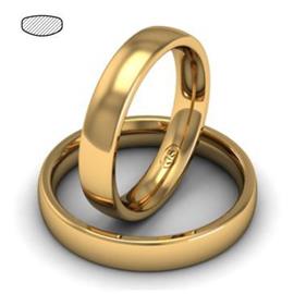 Обручальное кольцо классическое из розового золота, ширина 4 мм, комфортная посадка, артикул R-W445R