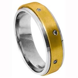 Обручальное кольцо с бриллиантами из золота 585 пробы, артикул R-1835