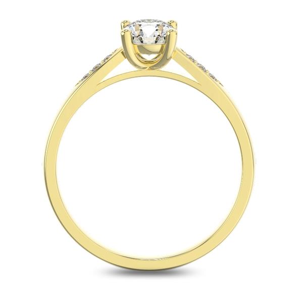 Помолвочное кольцо с 1 бриллиантом 0,45 ct 4/5  и 6 бриллиантами 0,03 ct 4/5 из желтого золота 585°