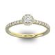 Помолвочное кольцо 1 бриллиантом 0,2 ct 4/5 и 26 бриллиантами 0,2 ct 4/5 из желтого золота 585°