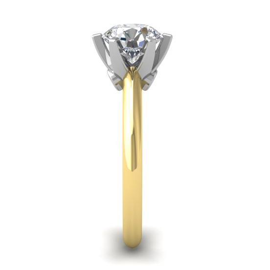 Кольцо с 3 бриллиантами 1,00 ct 4/5  из белого и желтого золота 585°