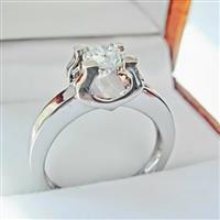 Помолвочное кольцо с 1 бриллиантом 0,40 ct 4/5 белое золото 585°