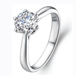 Помолвочное кольцо с 1 бриллиантом 0,25 ct 4/5  из белого золота 585°, артикул R-GGR31-2