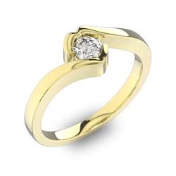 Помолвочное кольцо 1 бриллиантом 0,34 ct 4/5 из желтого золота 585°, артикул R-D40648-1