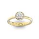 Помолвочное кольцо с 1 бриллиантом 0,45 ct 4/5  и 14 бриллиантами 0,08 ct 4/5 из желтого золота 585°