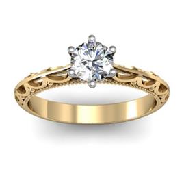 Кольцо с 1 бриллиантом 0,30 ct 4/5  из розового и белого золота 585°, артикул R-D38804-3