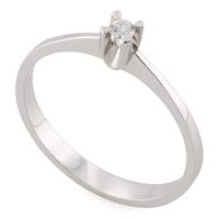 Помолвочное кольцо с 1 бриллиантом 0,05 ct 3/6 белое золото